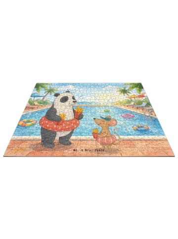 Mr. & Mrs. Panda Puzzle Panda Schwimmbad Pommes Design ohne Spruch in Weiß