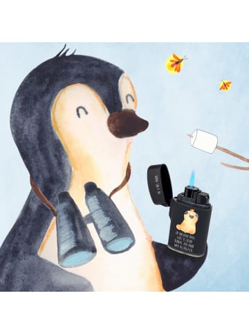 Mr. & Mrs. Panda Feuerzeug Mops Krone mit Spruch in Schwarz