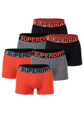 Superdry Boxershort 6er Pack in Schwarz/Grau/Orange