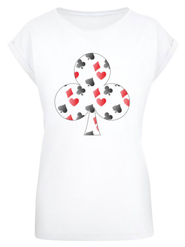 F4NT4STIC T-Shirt Kartenspiel Kreuz Herz Karo Pik Poker in weiß
