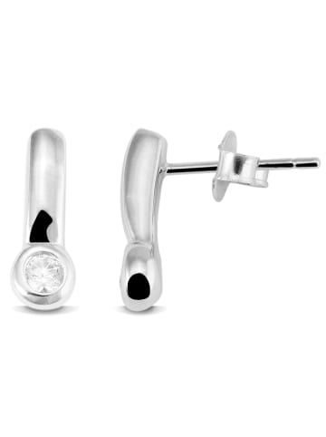 Adeliás Damen Ohrringe – Ohrstecker aus 925 Silber mit Zirkonia in silber