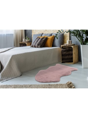 Kayoom Hochflor Teppich Estonia in puderrosa - rechteckig