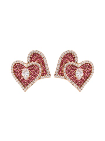 gaya Women Earrings in Rose Gold Red