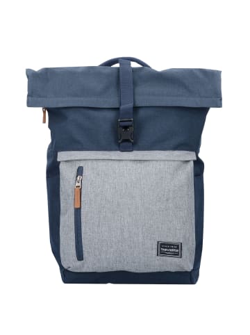 travelite Basics Rollup Rucksack 47 cm Laptopfach in marine-grau