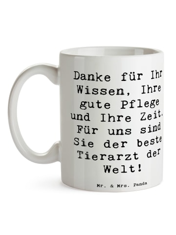 Mr. & Mrs. Panda Bürotasse Spruch Bester Tierarzt mit Spruch in Weiß