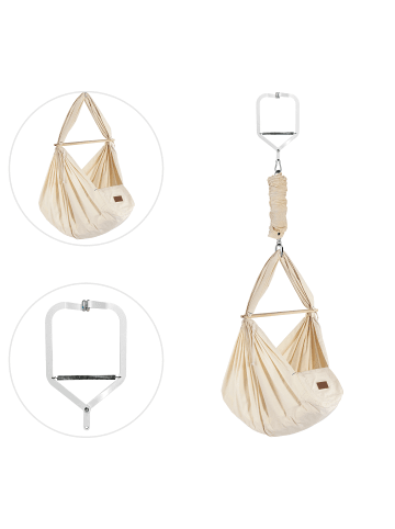 Schmusewolke Federwiege mit Türklammer Bio Weiß Schafwolle