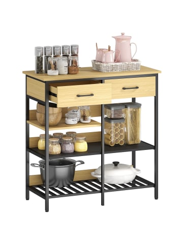 HOMCOM Sideboard-90L x 40B x 91H cm-Naturholz