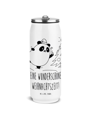 Mr. & Mrs. Panda Isolierflasche Panda Weihnachtszeit mit Spruch in Weiß