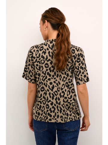 Kaffe Bluse kurzarm KAtina Regular fit in Brown/Black Animal Print