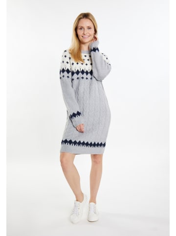 usha BLUE LABEL Damen Strickkleid in Grau Mehrfarbig