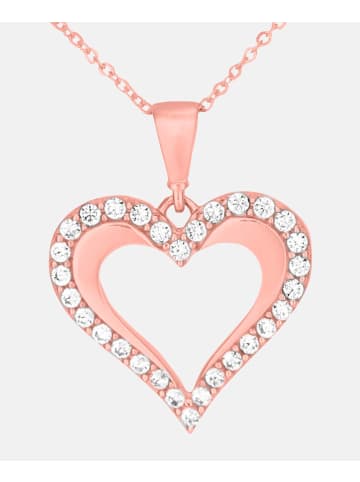 Vanlere Halskette mit Anhänger aus 375 Roségold mit Zirkonia Herz-Design in Roségold