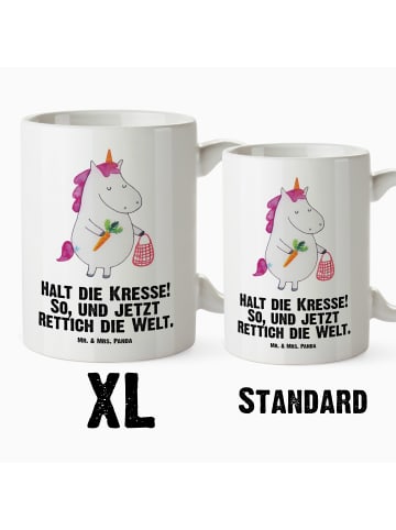 Mr. & Mrs. Panda Riesentasse Einhorn Gemüse mit Spruch in Weiß