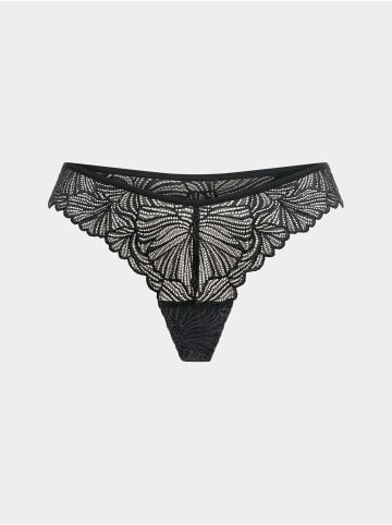 Erlich Textil  Fluid Lace Spitzen Brazil String aus recyceltem Polyamid - atmungsaktiv in schwarz