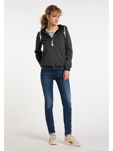 Schmuddelwedda Damen Strickfleecefunktionsjacke in Dunkelgrau Melange