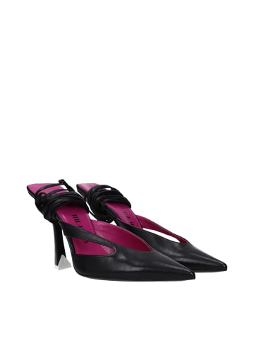 The Attico Schwarz Leder Stiletto Absatz Sandalen