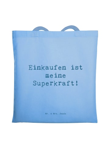 Mr. & Mrs. Panda Tragetasche Spruch Tragetasche Einkauf mit Spruch in Sky Blue