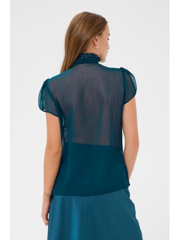 SAINT TROPEZ Langarm - Hemd LiljaSZ Gerade Passform in Majolica Blue