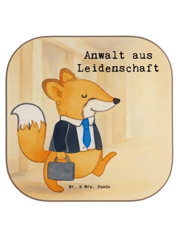 Mr. & Mrs. Panda Untersetzer Anwalt Leidenschaft Design mit Spruch in Weiß