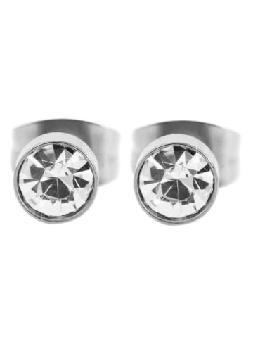 Adeliás Damen Ohrringe – Ohrstecker aus Edelstahl mit Zirkonia in silber