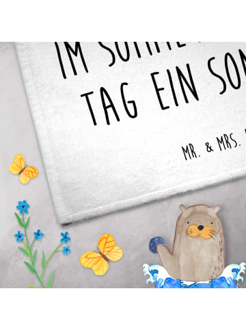 Mr. & Mrs. Panda Handtuch Sommer Sonntag mit Spruch in Weiß