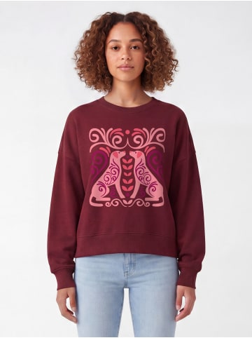 wat? Apparel Sweatshirt Hundeliebe in Weinrot