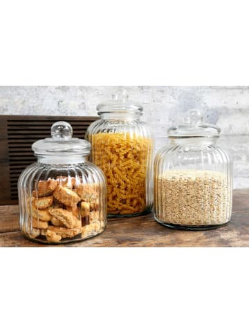 Chic Antique VORRATSGLAS im Rillen Design Glas KLEIN 23x17 cm 2,9 Liter
