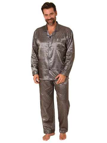 NORMANN atin Pyjama durchknöpfbareSchlafanzug - 77584 in anthrazit
