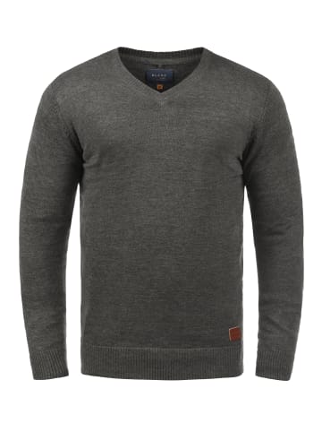 BLEND Strickpullover BHLasse 20703348ME Strickpulli mit aufgestickten Ellenbogenpatches in Grau