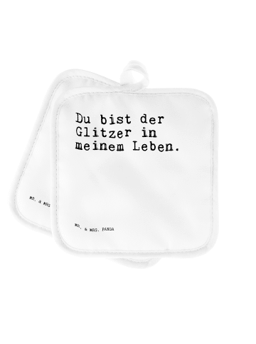 Mr. & Mrs. Panda Topflappen Du bist der Glitzer... mit Spruch in Weiß