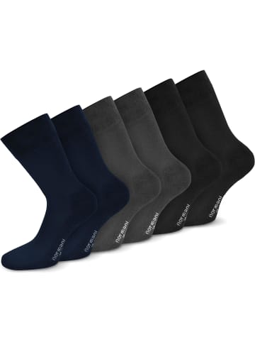 normani 6 Paar Komfortsocken mit Softrand und Frotteesohle in Marine/Anthrazit/Schwarz