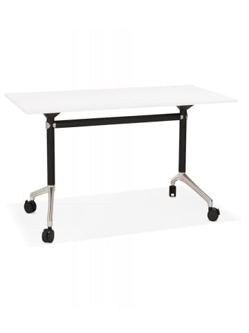 KADIMA DESIGN Klappschreibtisch FLEXO Weiß Holz Metall | 140x70x73 cm in Weiß