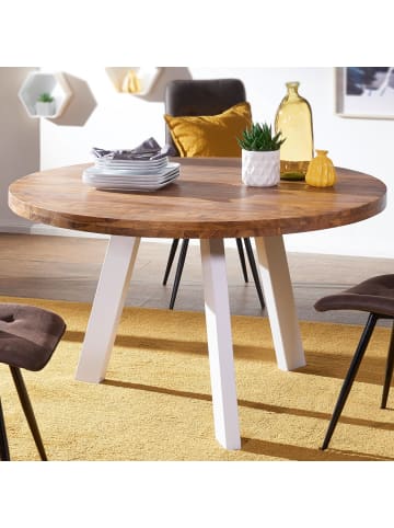 KADIMA DESIGN Esszimmertisch rund 130 cm Massiv Esstisch, Runder Holztisch