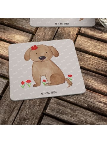 Mr. & Mrs. Panda Bierdeckel Hund Dame ohne Spruch in Grau Pastell