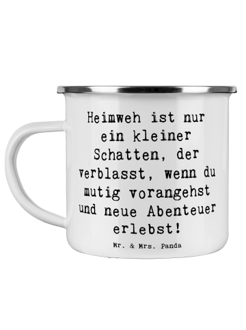 Campingbecher Spruch Heimweh überwinden Abenteu... in Weiß