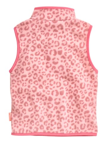 Playshoes Fleece-Weste Leo-Print in Rosa