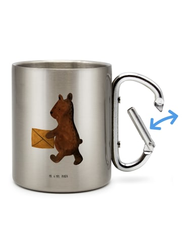 Mr. & Mrs. Panda Thermobecher Bär Zuhause ohne Spruch in Silber