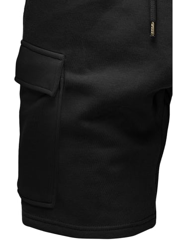 Humy Bermuda Sweat Shorts Casual Cargotaschen in Schwarz