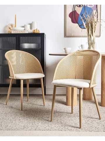 Beliani 2er-Set Esszimmerstuhl CORNELL in Braun/Beige
