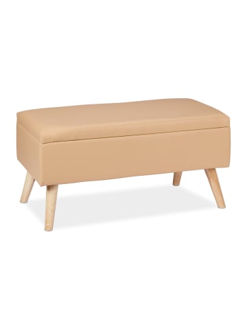 relaxdays Sitzbank in Beige - (B)80 x (H)40 x (T)39,5 cm