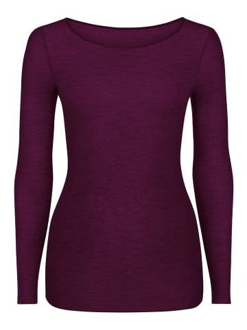 Nur Die  Longsleeve Roundneck mit Kaschmir NUR DIE x KILIAN KERNER in lila burgunder