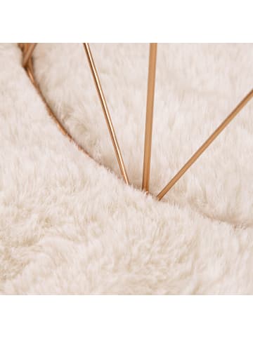 KADIMA DESIGN Hochflor Teppich Badezimmer waschmaschinenwaschbar Unifarben in Creme