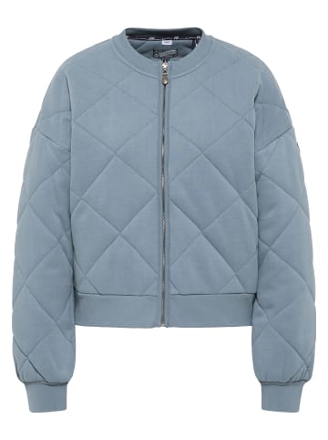 DreiMaster Vintage Quilted Sweatjacke in Grau Blau