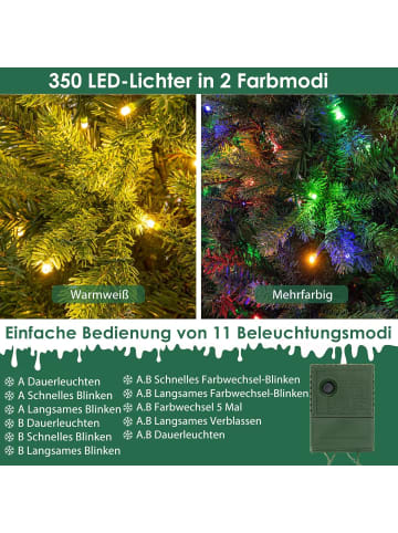 COSTWAY Künstlicher Weihnachtsbaum LED in Grün