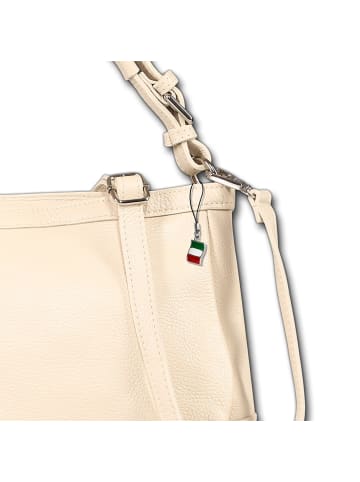 Florence Florence Schultertasche Leder beige ca. 38cm