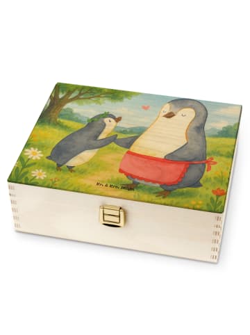 Mr. & Mrs. Panda Tee Box Pinguin mit Kind Design ohne Spruch in Weiß
