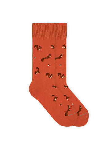 von Jungfeld Gemusterte Socken Eichhörnchen Icon in Orange