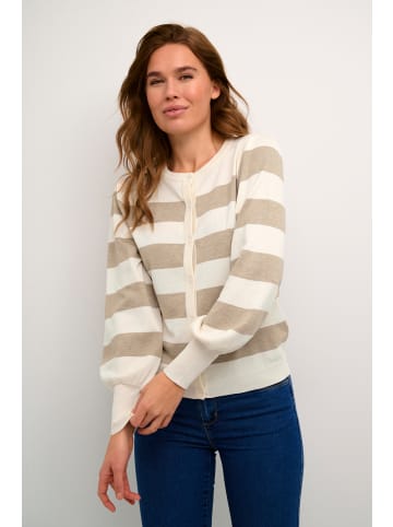 Kaffe Strickjacke KAlizza Regular fit in Chinchilla M/Turtle.BoldStripe