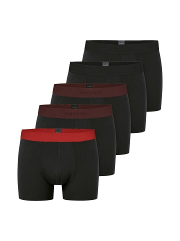 Schiesser Boxershort 5er Pack in Schwarz/Rot