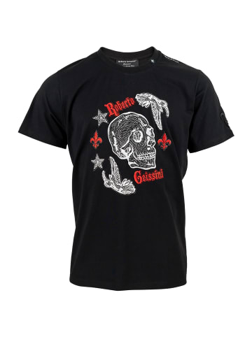 Roberto Geissini Skull Star T-Shirt Schwarz