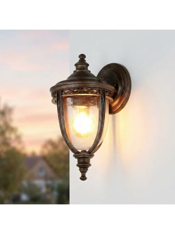 Licht-Erlebnisse Außen Wandlampe (B)16.5 x (H)32 cm in Britisch BronzeBritisch Bronze